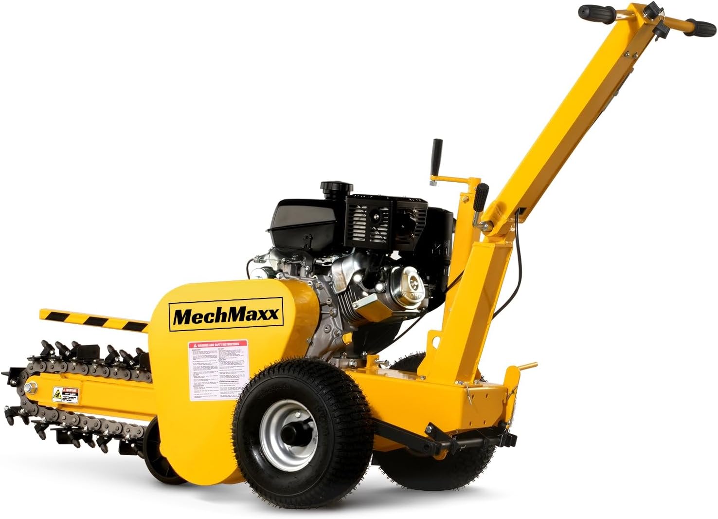 MechMaxx 429cc 14HP Kohler Gas Powered E-Start Cable Ditching Mini Trencher,24'' Trench Depth, 27pcs Carbide Alloy High-Pressure Teeths,TCR1500 (Yellow)