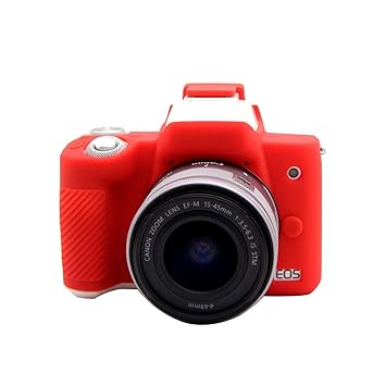 Silicone Protective Camera Case Cover for Canon EOS M50 Mark II – Shockproof, Anti-Scratch, Lightweight Rubber Body Skin – DSLR Accessories for Canon M50 II (Red)