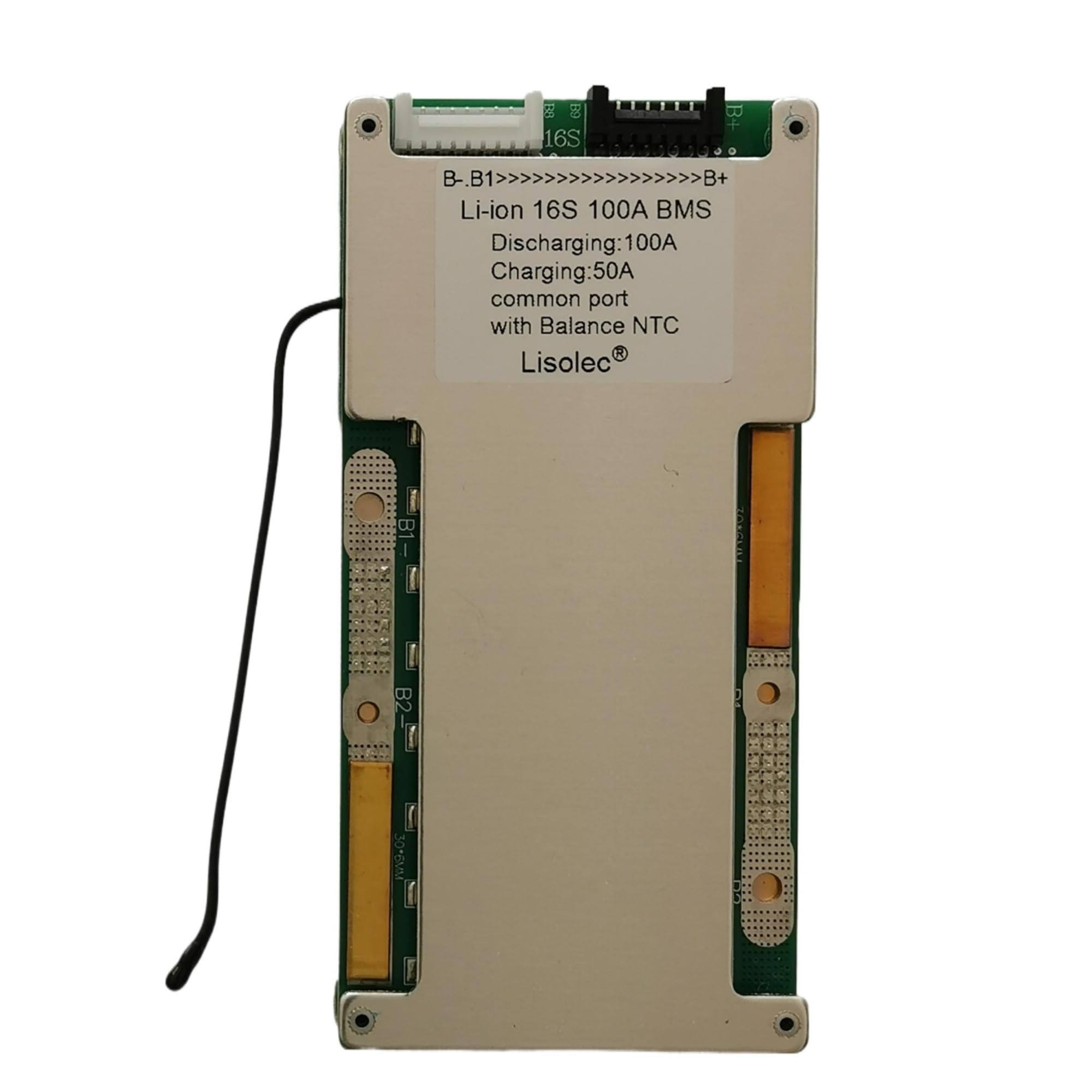 Batería LiFePO4 de iones de litio de 5S a 20S, equilibrio BMS y Sensor de temperatura NTC, 12V, 18V, 24V, 36V, 48V, 60V, 72V, 40A, 50A, 60A, 80A, 100A, 120A, PCB PCM(100A Common Port NTC,Li-ion 16S)