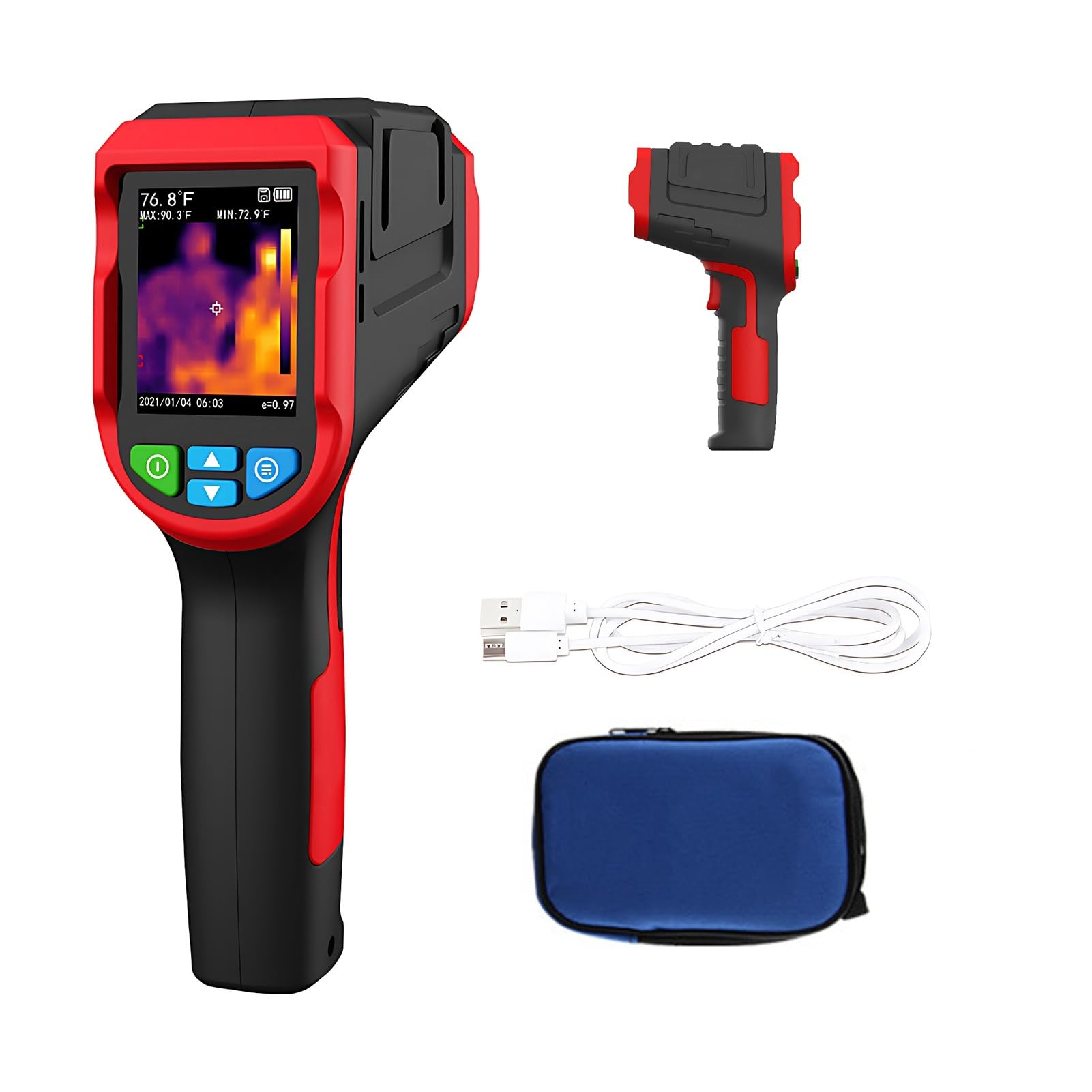 Cámara termográfica portátil 32x32 IR con cámara visible 2MP pantalla 2,4 pulgadas 25Hz 8GB para HVAC eléctrico inspección hogar y detección de fugas de agua