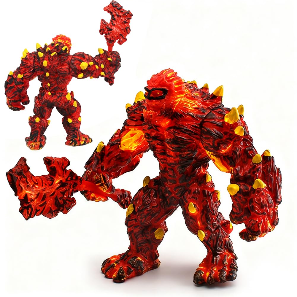 CLKDPNO Lava Smasher Monster - Fun Movable Magma Monster Action Figure for Boys and Girls, Fantasy Fire Beast Figurine, Durable Elemental Creature, Toys for Kids Ages 7+