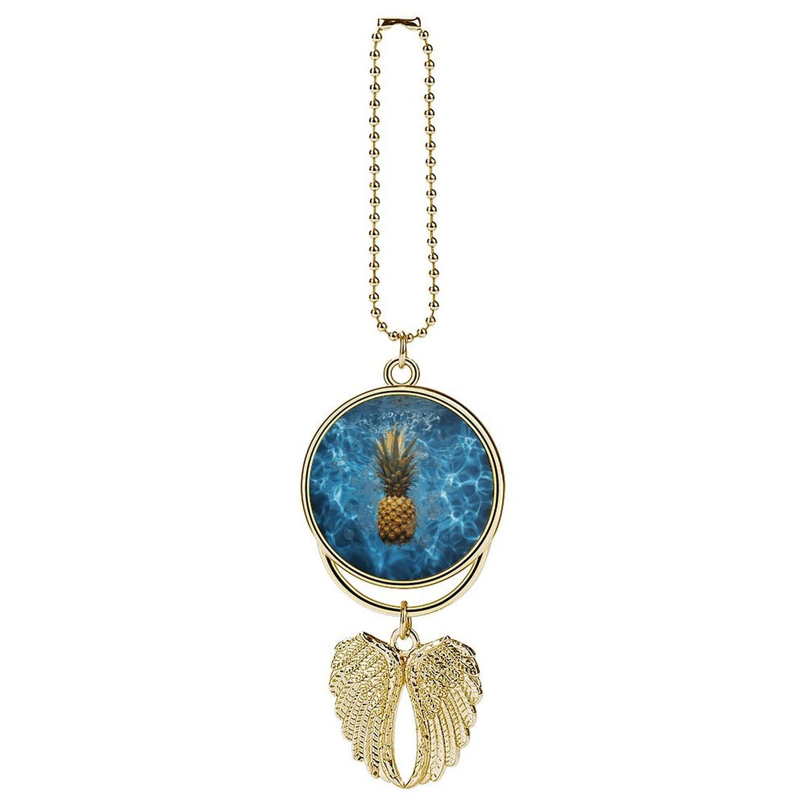 Pineapple in The Pool Car Pendant Hanging Swing Auto Rear View Mirror Hanging Car Rear View Mirror Charm Truck Hanger Ornament Charm for Car Rear View Mirrors Accessories