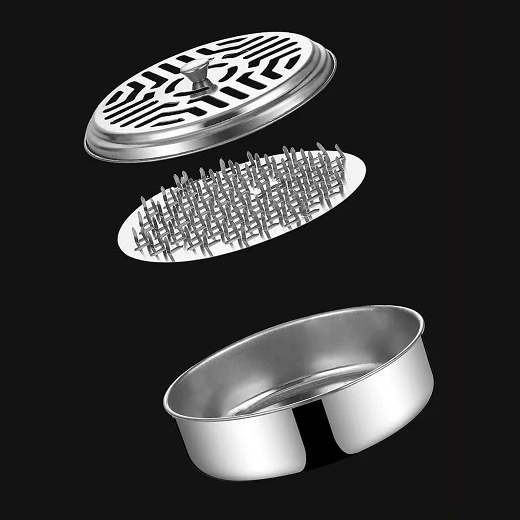 Daconovo 3 x Supporto in acciaio inossidabile per bobine di zanzare, contenitore a spirale di zanzara ignifugo, supporto per bobina di zanzara in metallo portatile