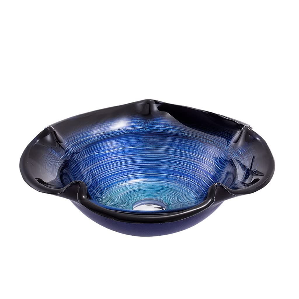 Bathroom Sink Countertop Bathroom Vessel Sink Tempered Glass Countertop Modern Balcony Art Glassware Counter Basin