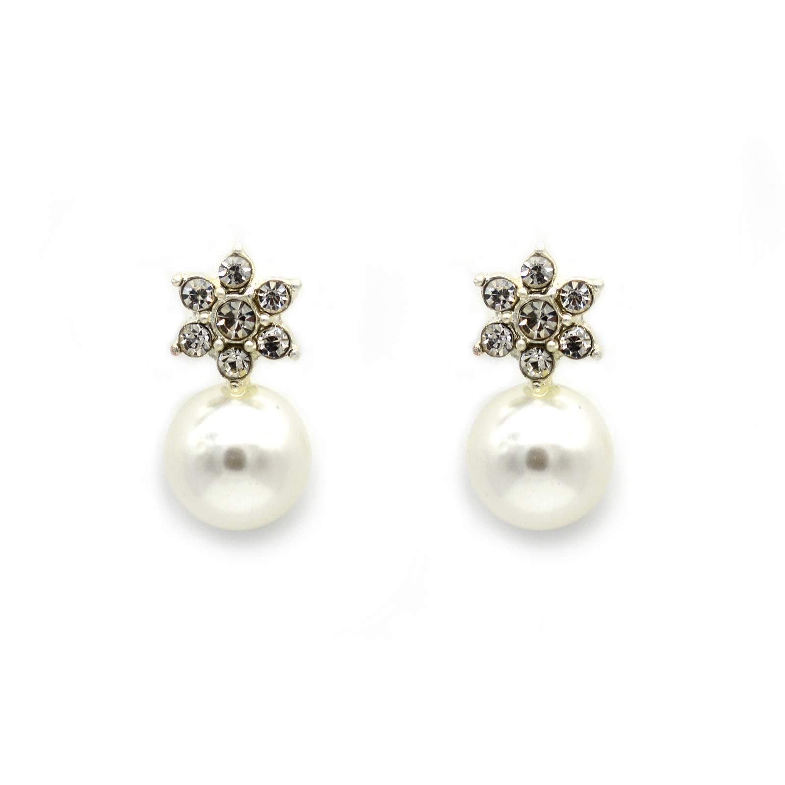 Joker & Witch Gracia Silver Faux Pearl Earrings for Women (B07WT5B85X) Amazon Price History, Amazon Price Tracker
