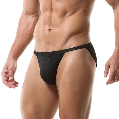 BANGWEAR Salient Stripe Muscle Brief Men Tanga Underwear - Medium - Black