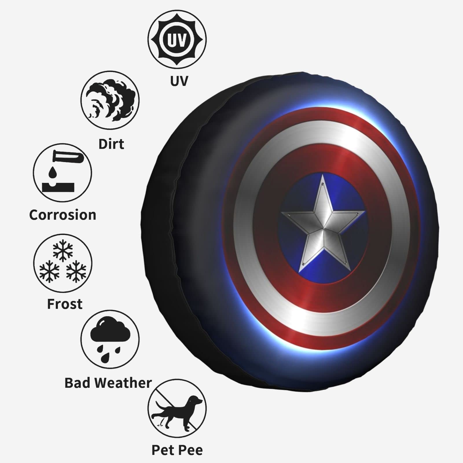 Amazon.co.jp: タイヤカバー アベンジャーズ キャプテンアメリカ