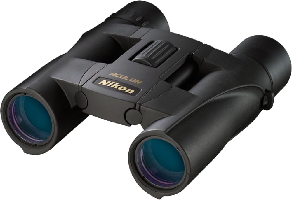 Nikon ACULON A30 10x25 Compact Binoculars - Lightweight Dual-Hinge Design, Multilayer-Coated Lenses, Smooth Central Focus, Ergonomic Grip for Hunting, Hiking, and Outdoor Adventures