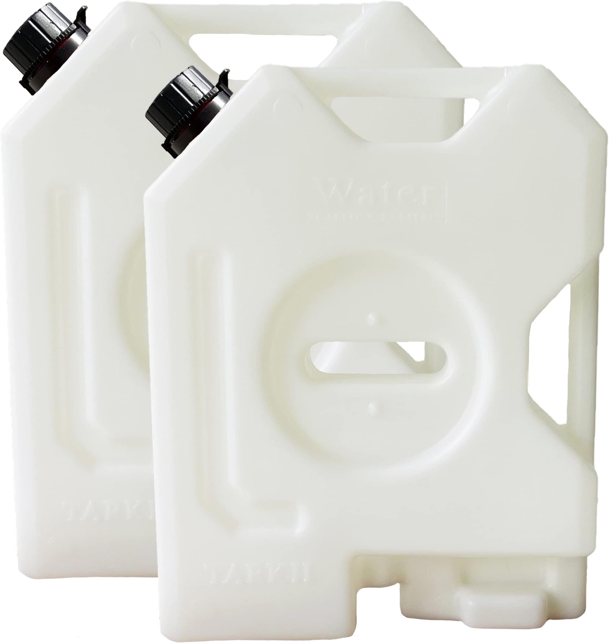 - 2-Gallon Water Container, White Water Can for Vehicles, Portable Water Tank (2 pcs)