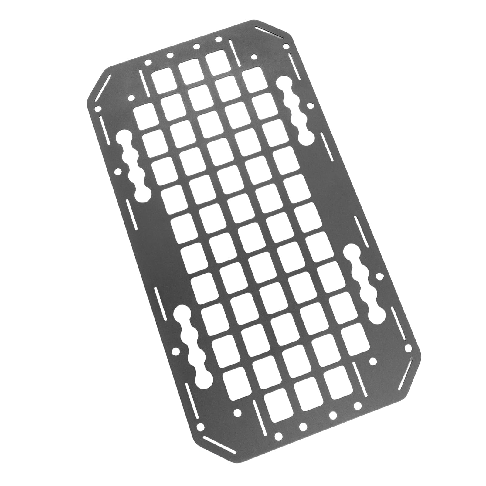 Pannello Molle per Pianale Laterale in Alluminio per Camion 489x267x2mm con Binario a L, Pannello di Ricambio per Pianale di Veicolo per Camion, Organizer per Carico con Cinghie e Fibbie