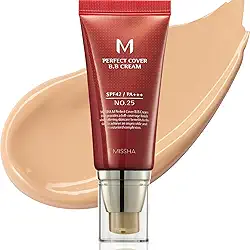 MISSHA M Perfect Cover BB Cream SPF 42 PA+++, Amazon Code Verified for Authenticity, 50ml, Concealing Blemishes, dark circles, UV Protection (#25 Warm Beige)