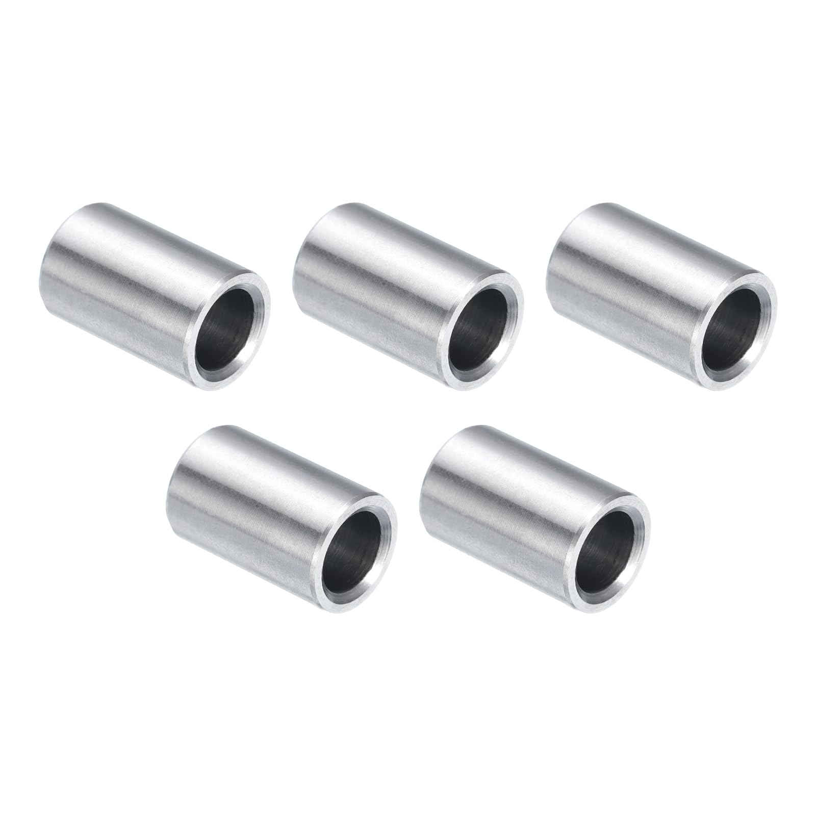 uxcell 5pcs Stainless Steel Spacer 1/4" Bore x 3/8" OD x 1/2" Length Screw Standoff Bushing Plain Finish Round Metal Spacer for 1/4 Screws Bolts and Rods