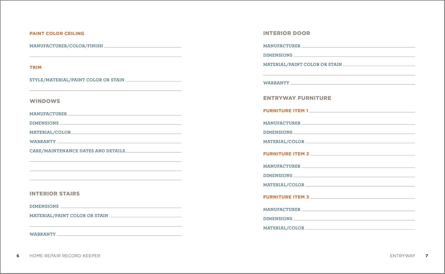 Home Repair Record Keeper: Includes Schedules and Maintenance Logs - Image 4