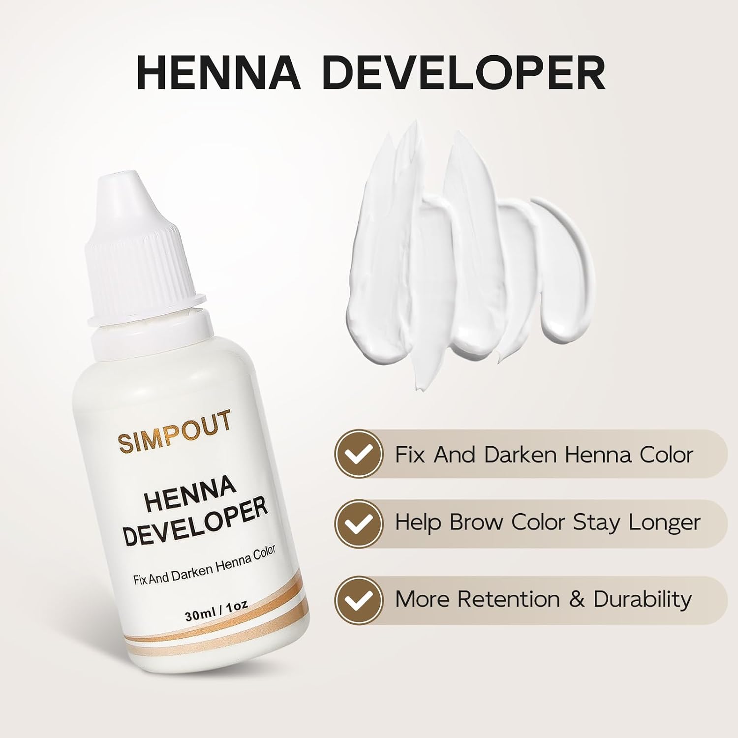 (Upgrade) Simpout Henna Hair Kit - 6 grams, Spot Color Henna Hair with Developer, 100% Natural Root Touch Up, Professional Salon & Home DIY it, Easy to Use (Dark Brown)