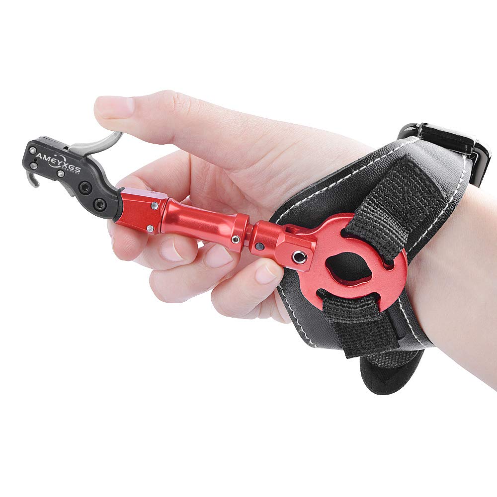 SHARROW Tiro con Arco Disparador Compound Arco Release Aids Trigger Caliper con Correa de Muñeca Ajustable Disparador de Disparos de Tiro
