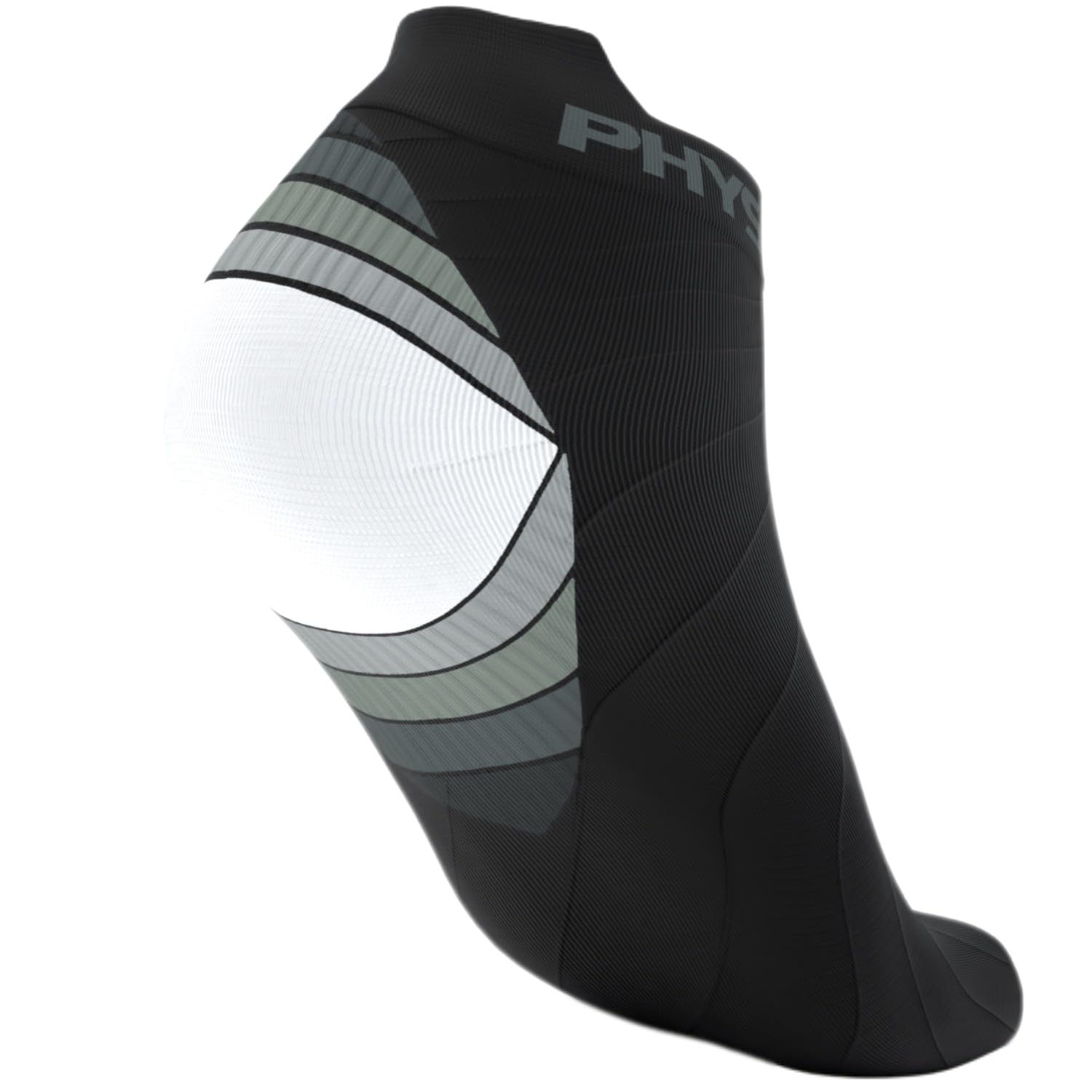 Physix Gear Sport Compression Running Socks for Men & Women Plantar Fasciitis - 2PAIR BLK WHT L/XL
