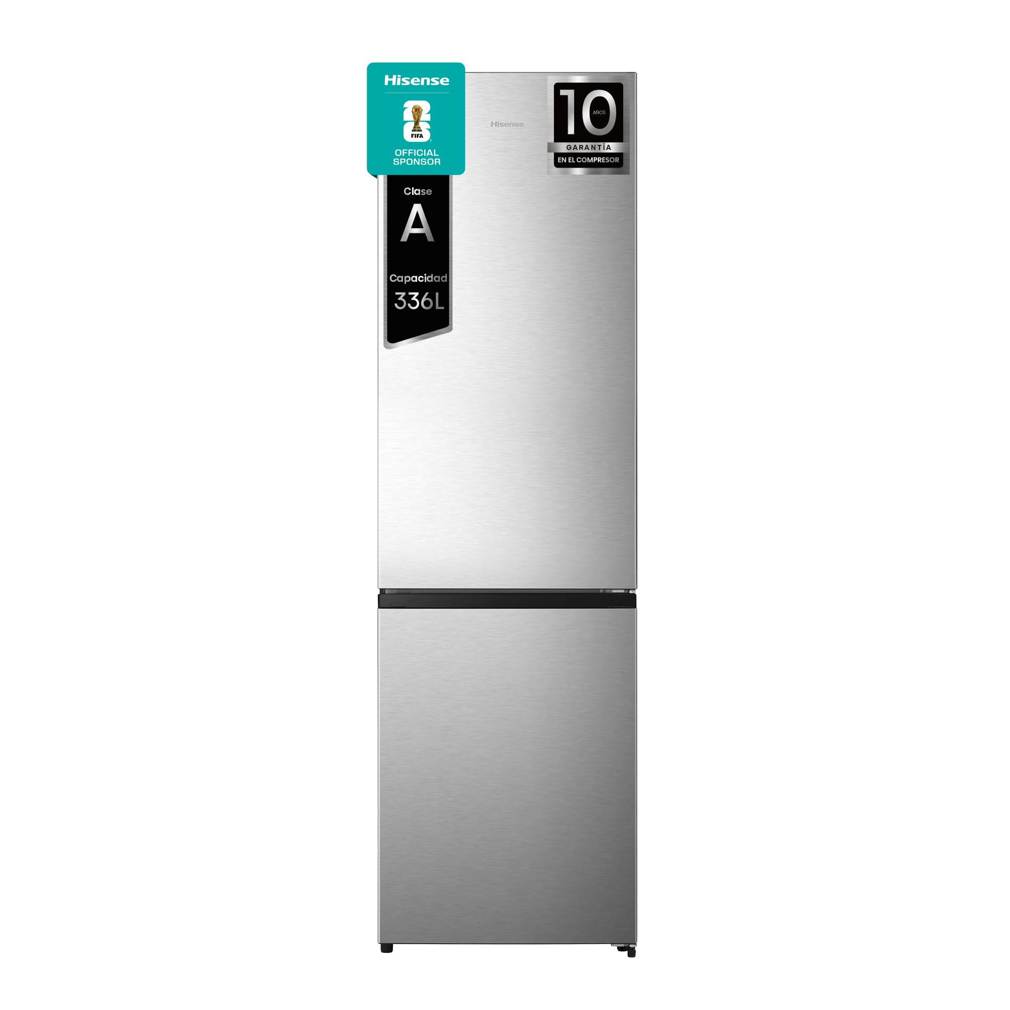 Hisense RB440N4ACA - Frigorífico Combi, Eficiente Clase A, Capacidad 336 L, Multi-air Flow, Micro Vents Cooling, Congelamiento Rápido, Total No Frost, Puerta Reversible, Color Inox
