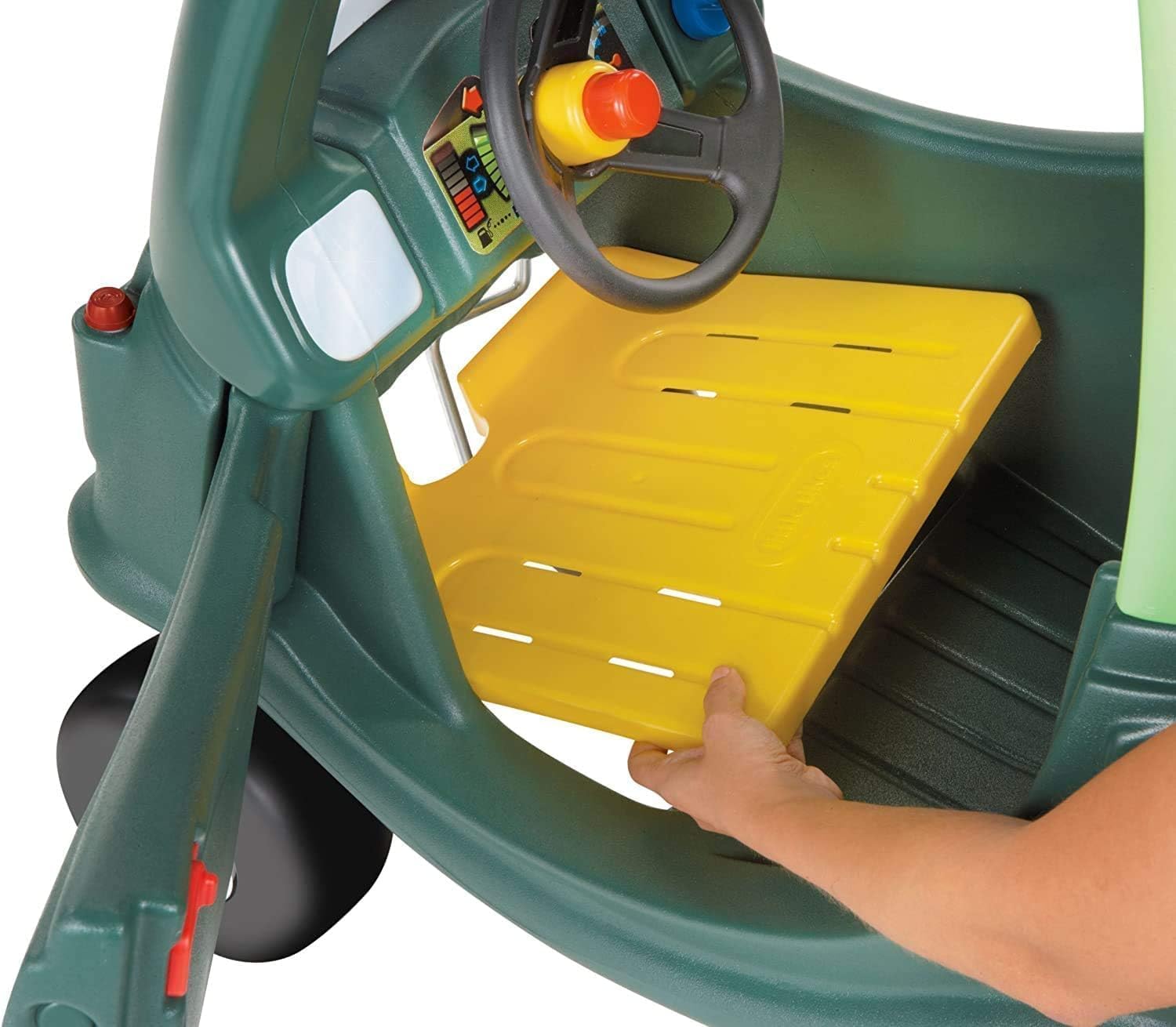 Little Tikes Cozy Coupe Dino - Gioco Cavalcabile, Poggiapiedi Rimovibile, Clacson Che Funziona Davvero, Interruttore di Accensione e Tappo del Serbatoio, età dai 18 Mesi in su