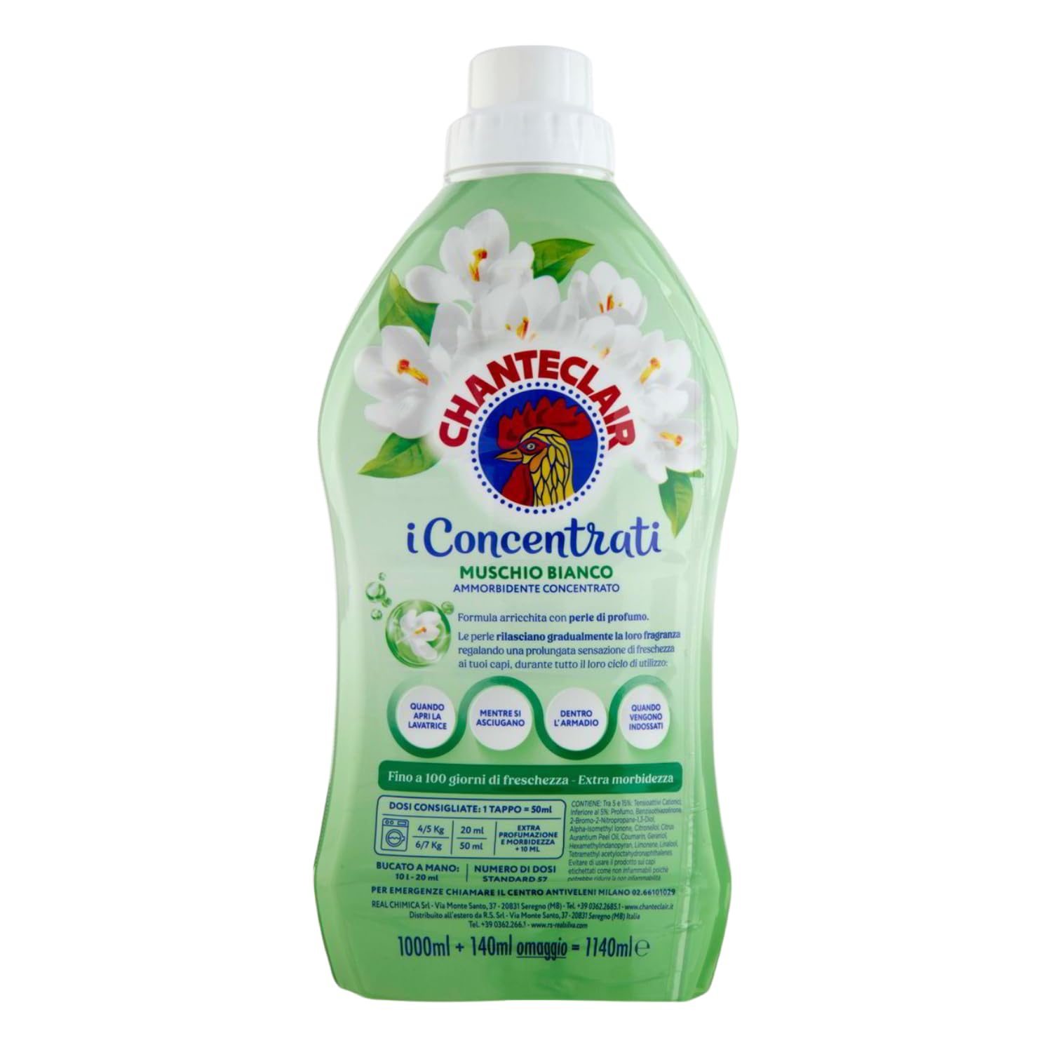 Ammorbidente Bucato Muschio Bianco – 1140 ml – 57 Lavaggi kit con Spugna Brandizzata SPESA & RISPARMIO Inclusa – Variazioni 4/8/12 Pezzi (12)