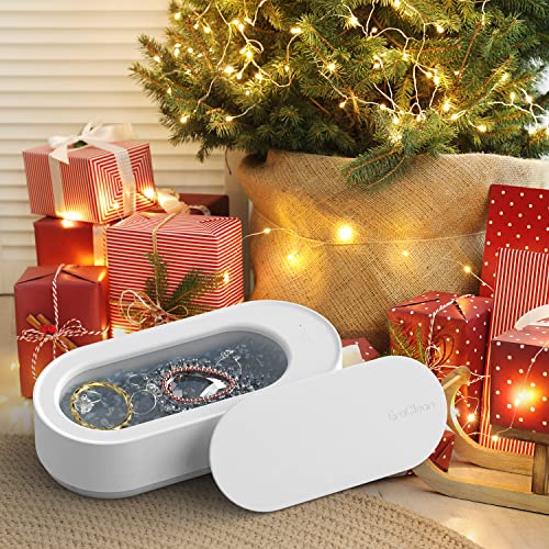 Ultrasonic Jewelry Cleaner Professional Ultrasonic Machine for Cleaning Rings,Necklaces,Watches, Denture,Eyeglasses,Coins,Razors,Parts, Instruments with 11.5 Ounces(340ml), Portable Ultrasonic Cleaner