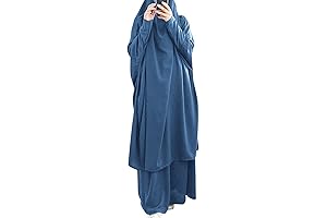 Muslim Islamic Women's Full Cover Long Khimar Skirt Abaya Dubai Kaftan with...