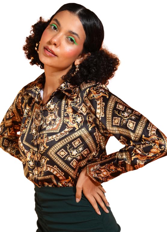 popwings Printed Full-Sleeves Regular-Fit Satin Printed Shirt for Women Stylish Western Casual Wear-picture-48