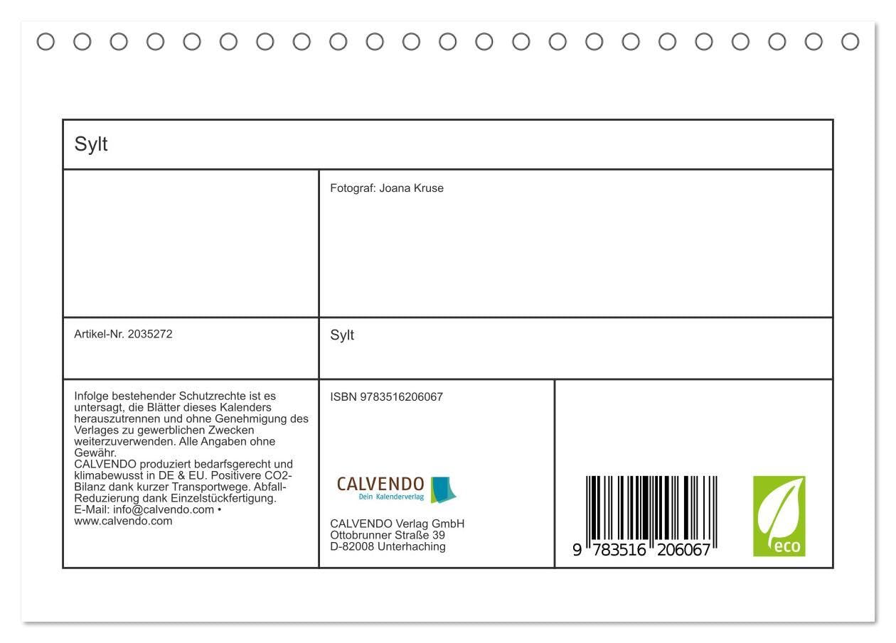 Sylt (Tischkalender 2026 DIN A5 quer), CALVENDO Monatskalender: Dünenlandschaft, wildes Brandungsmeer, sanftes Wattenmeer, reetdachgedeckte ... die schönsten Seiten Sylts. (CALVENDO Natur)