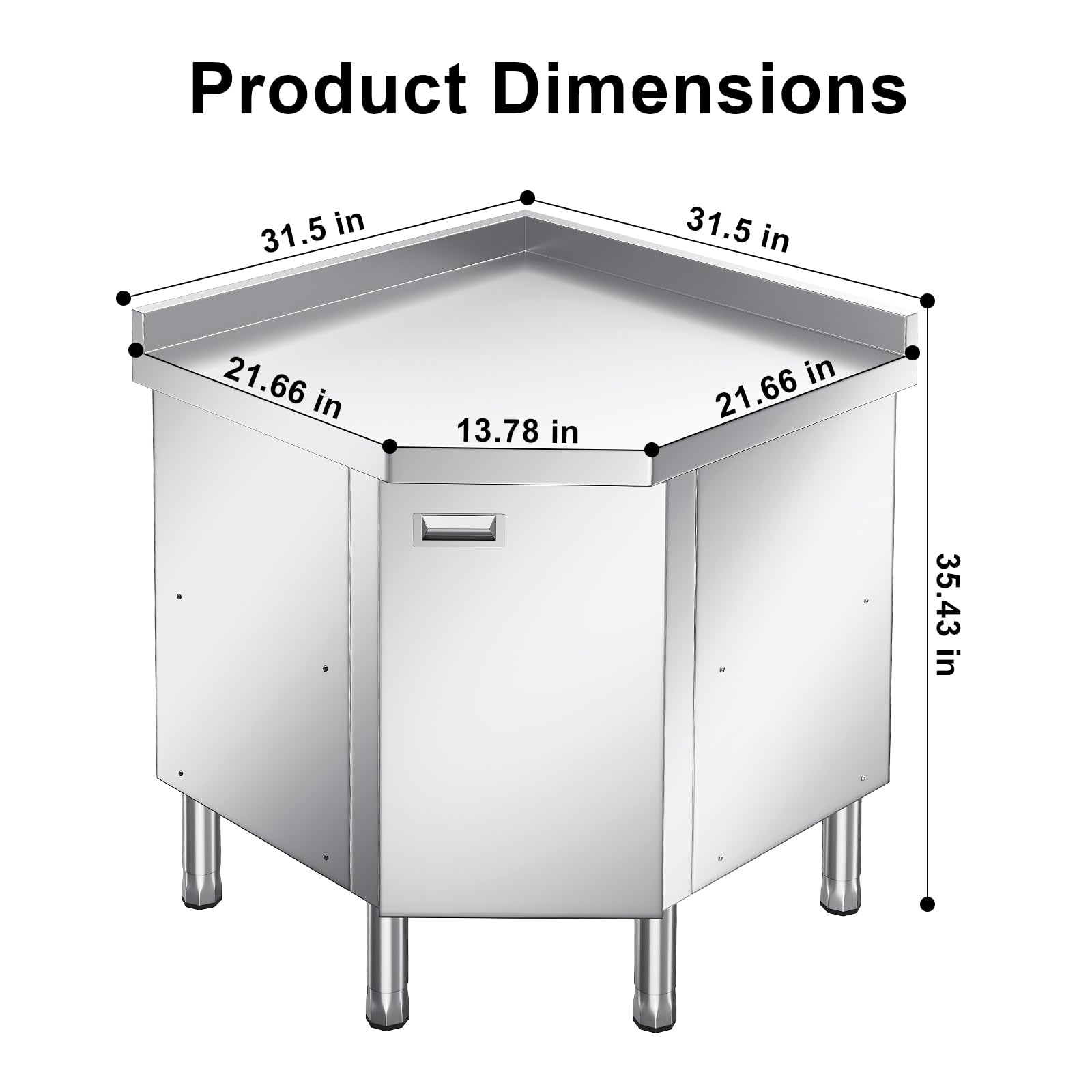 Amazon.com: ZZV Corner Stainless Steel Table with Cabinet for Prep