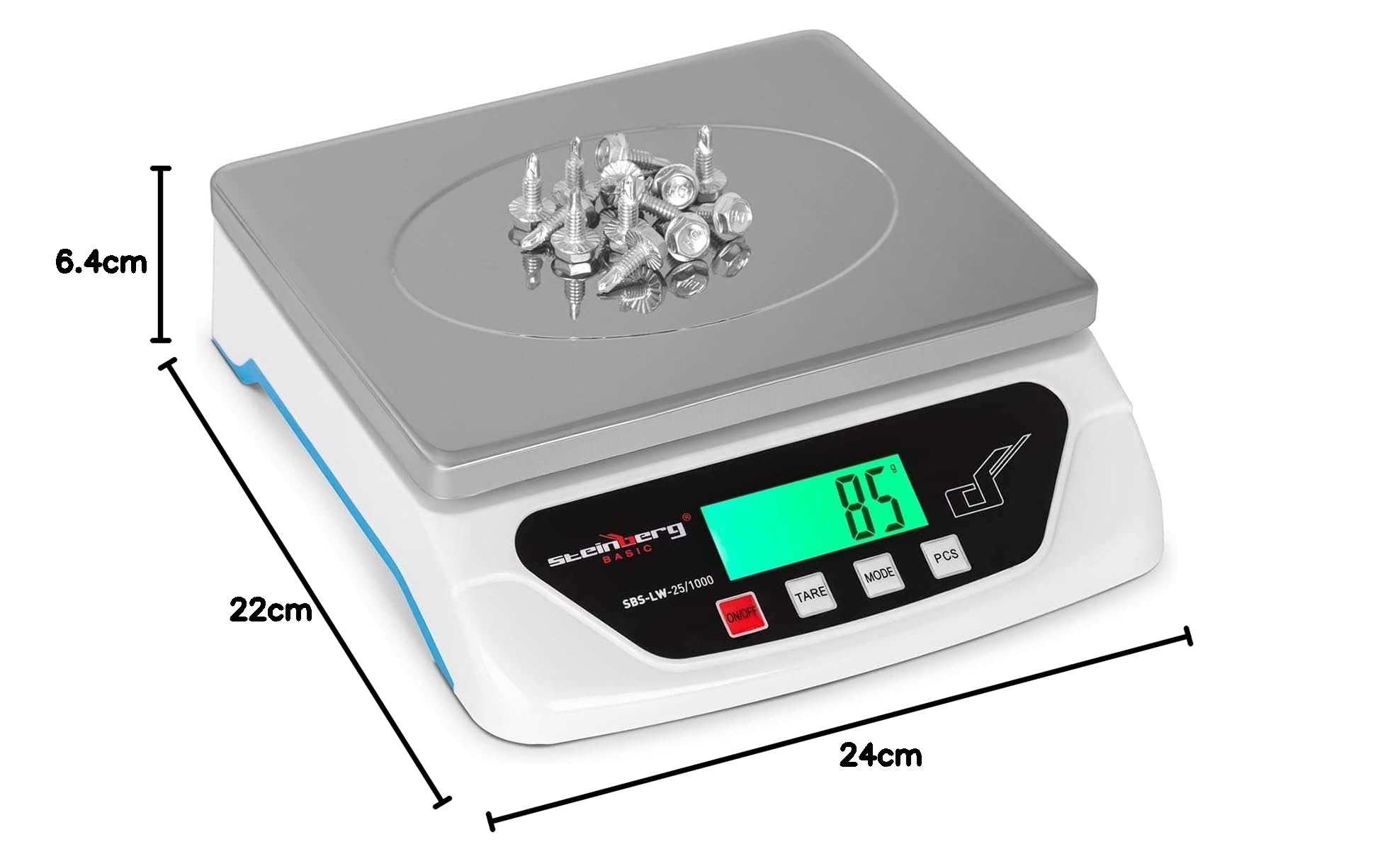Steinberg SBS-LW-25/1000 Balance Poste Digitale 25kg 1g Plateau 21,7x17,7cm