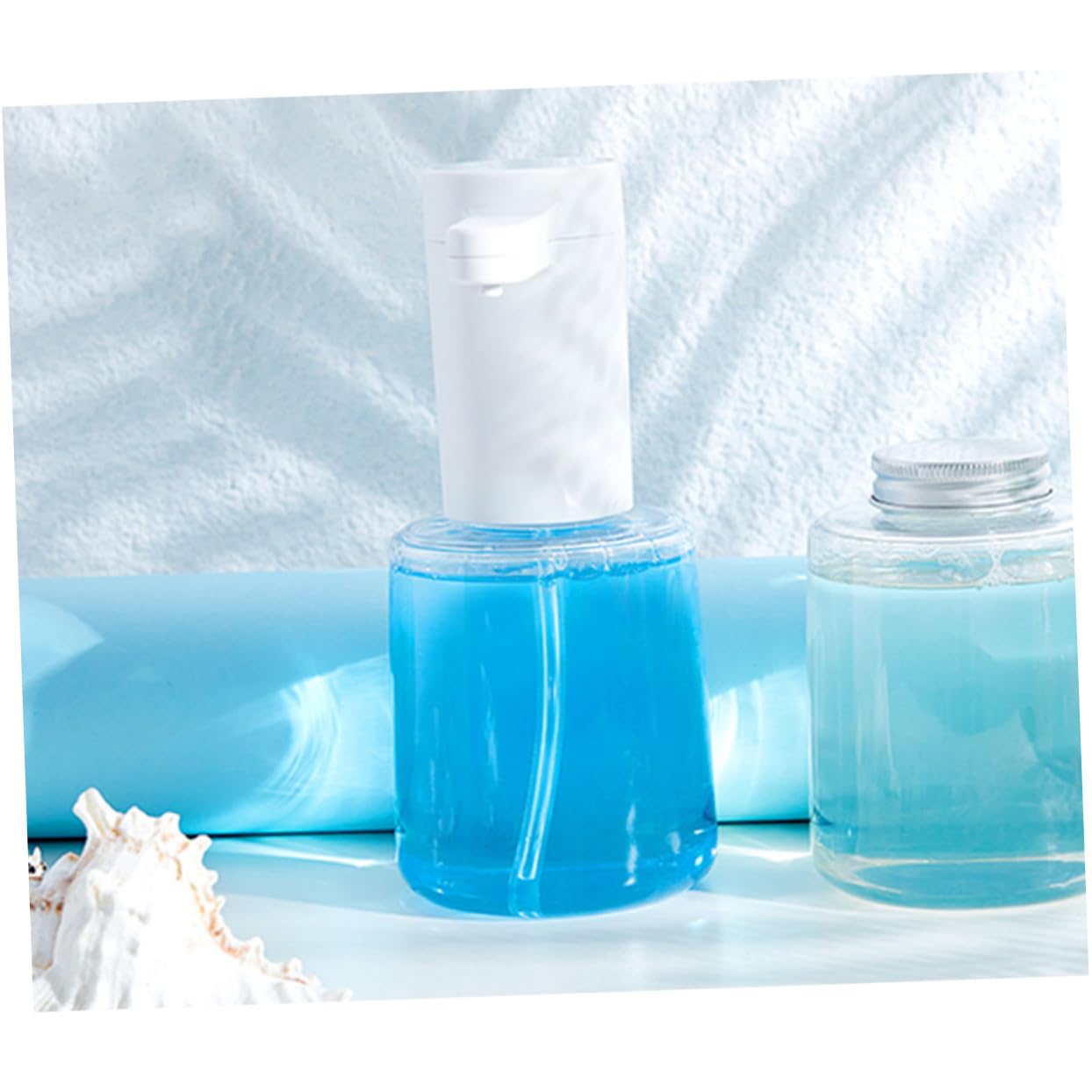 Dispenser di Sapone Automatico Sensore, Ricaricabile, senza Toccare, in Plastica Bianca, per Bagno e Toilette