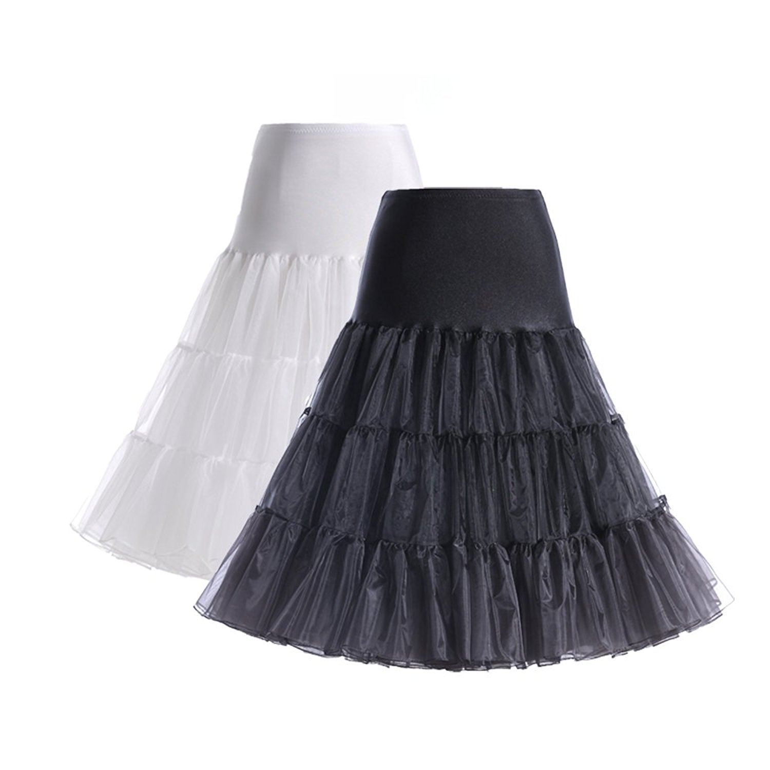 Boolavard 50's Petticoat Underskirt Retro Vintage 1950's Rockabilly White, Black, Red