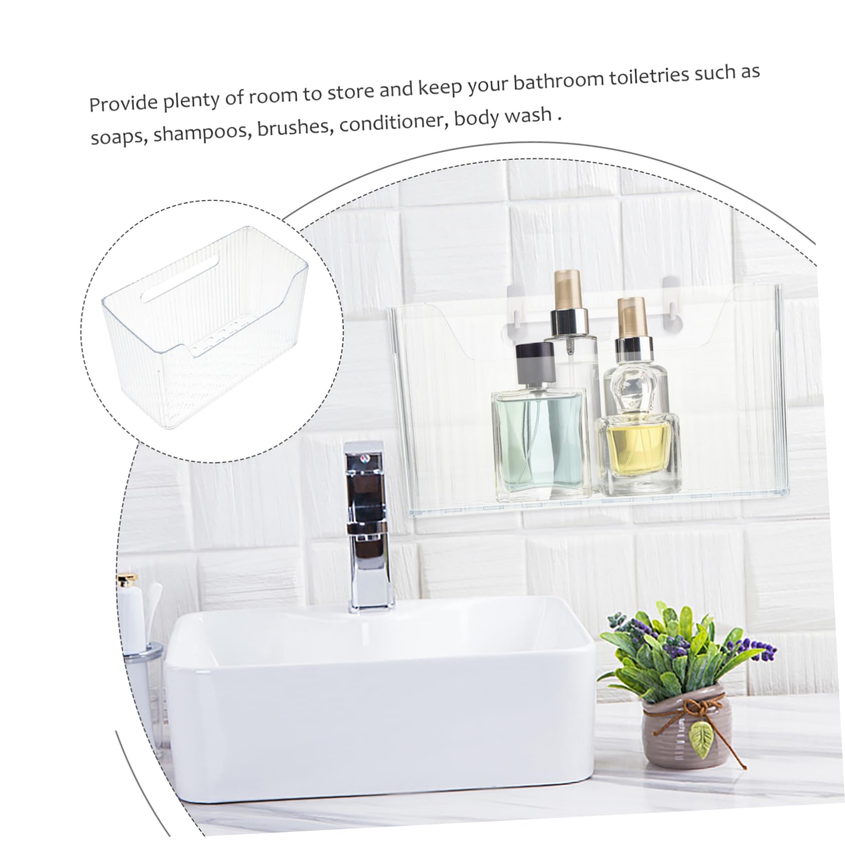 4 Pezzi Mensola da Organizer per Doccia Materiale Pet con Design Drenaggio Rapido Portaoggetti Cucina e Ufficio
