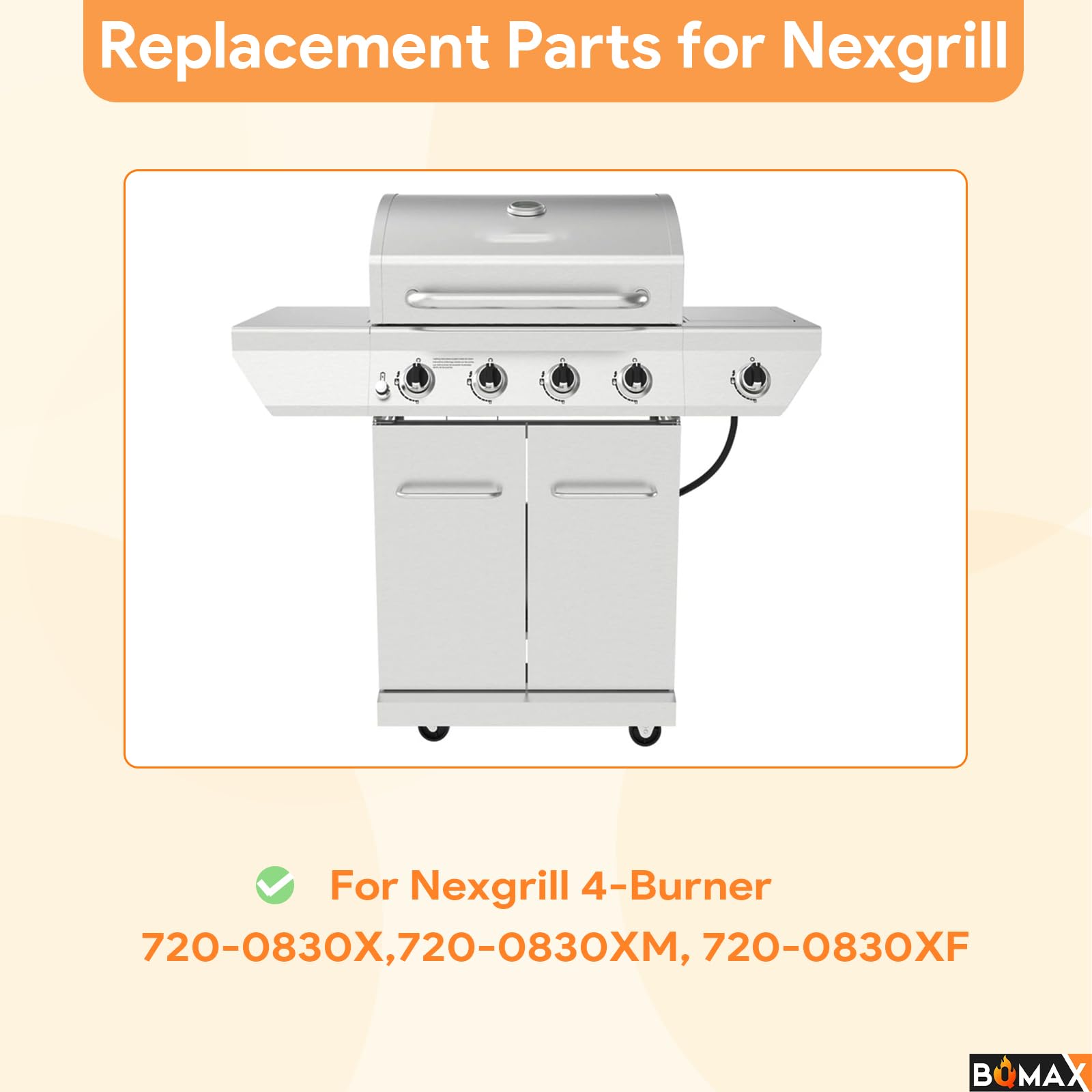 BQMAX Componenti per griglia Nexgrill a 4 fuochi 720-0830X 720-0830XF 720