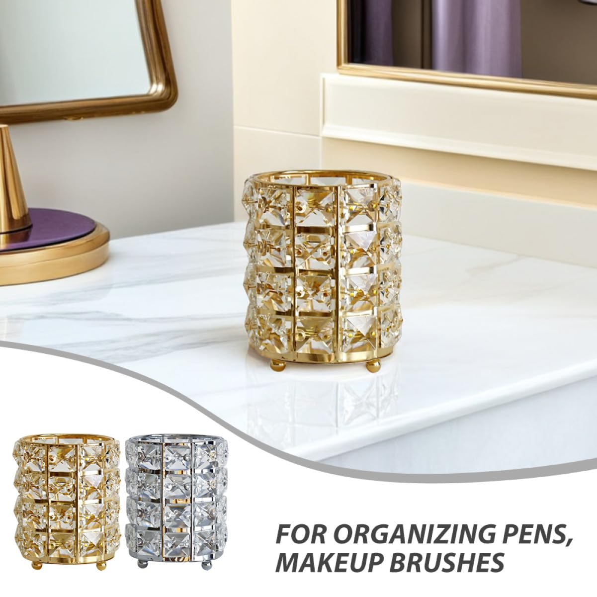 2 Piezas Organizador de para Lápices y Brochas de Transparente con Diseño Elegante para Escritorio y Oficina Soporte Versátil para Bolígrafos y Maquillaje