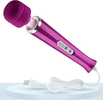 Wired Powerful Handheld Wand Massager, Strong Personal Vibration Massage for Sports Recovery, Back Muscle Aches, Whole Body Pain (Purple)
