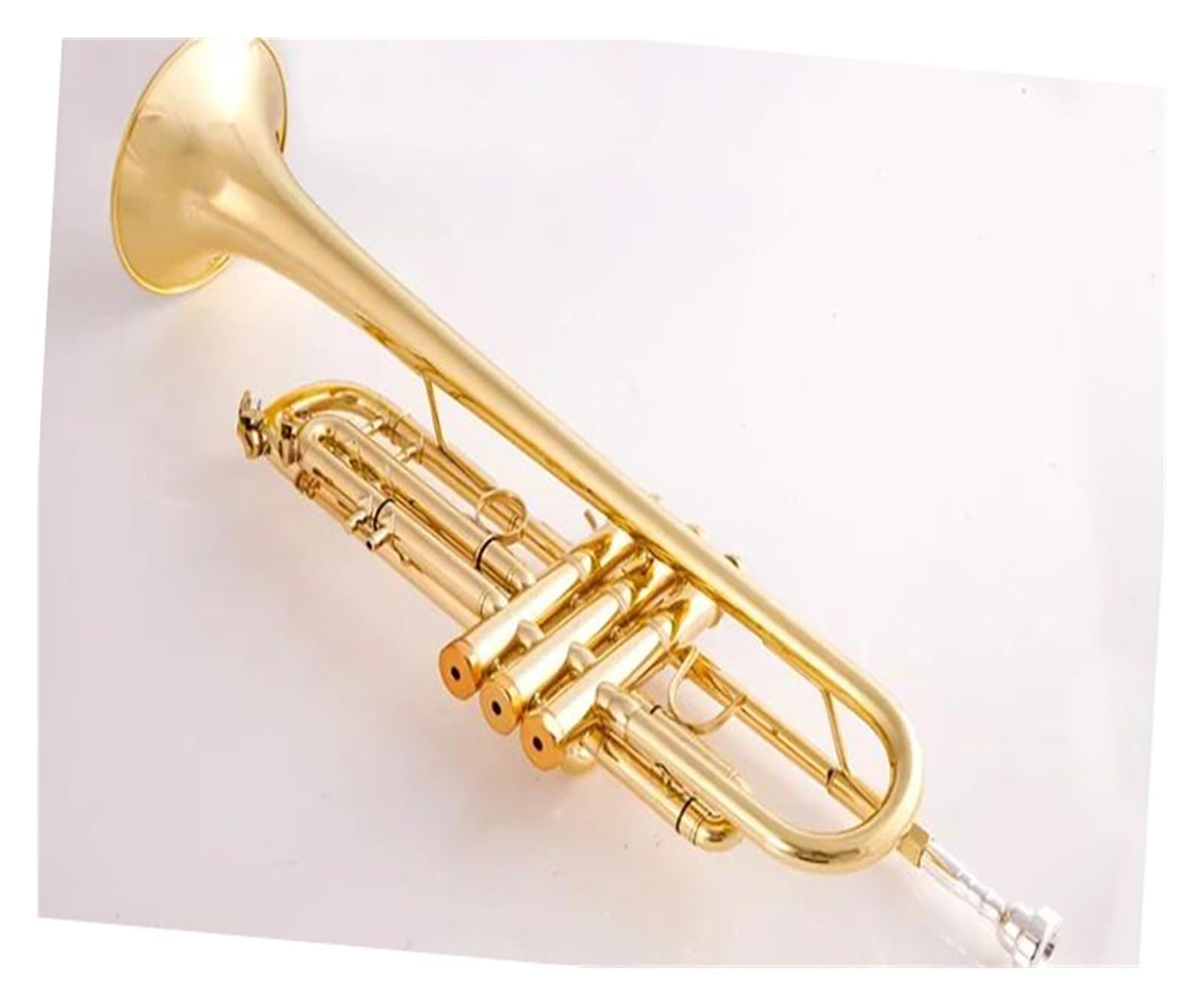 trąbka instrument Standardowa trąbka studencka profesjonalna trąbka B mosiężny posrebrzany instrument muzyczny ze skórzanym etui(Color:Silver)