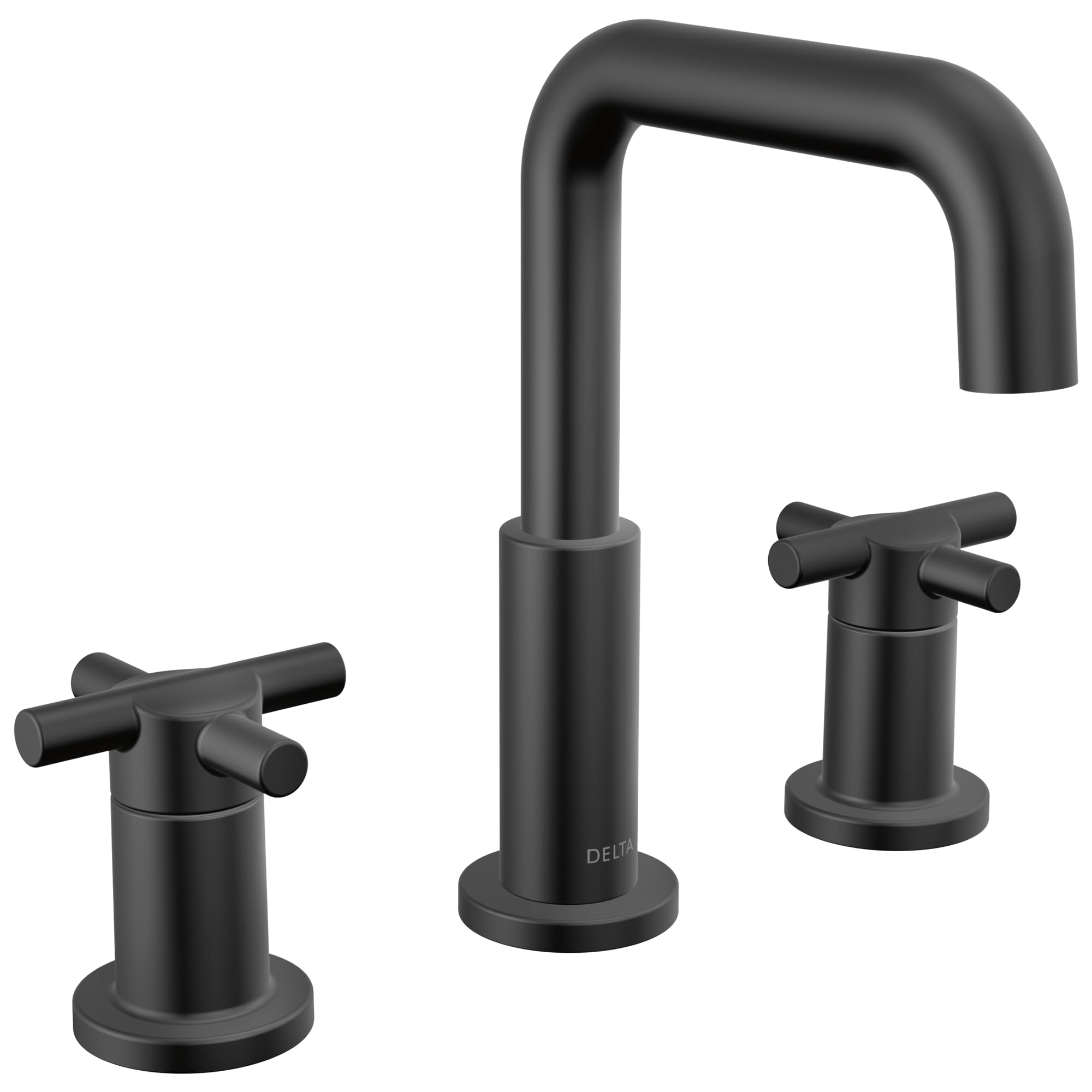 Delta Faucet Nicoli Widespread Bathroom Faucet 3 Hole, Black Bathroom Faucet, 2 Handle Bathroom Faucet, Bathroom Sink Faucet, Drain Assembly, Matte Black 35894LF-BL