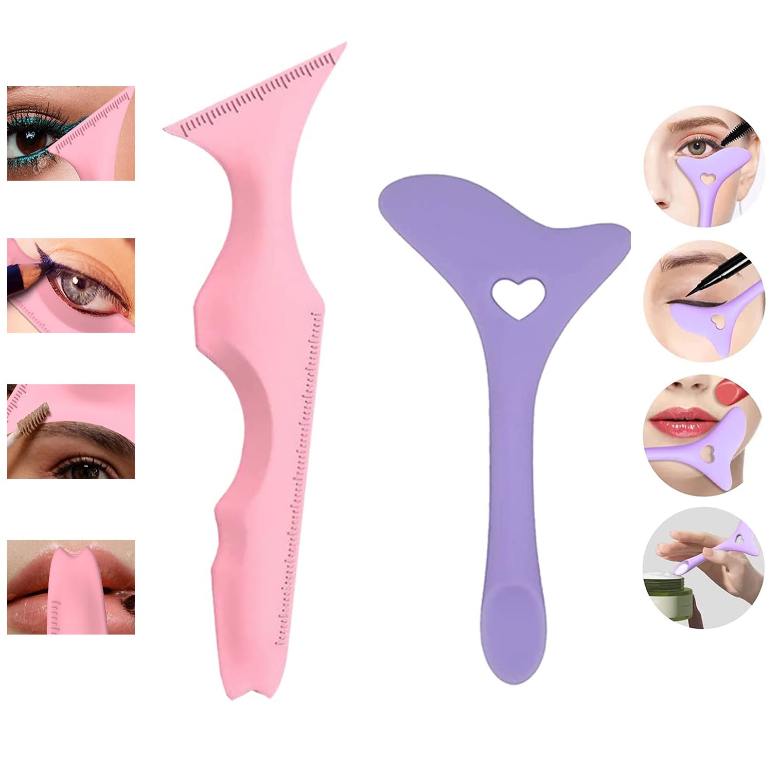 Dfuqanb 2 Piezas Plantillas para Delineador de Ojos, Eyeliner Makeup Aid, Plantillas de Delineador de Ojos Multifuncionales, para principiantes, herramientas de maquillaje cosmética