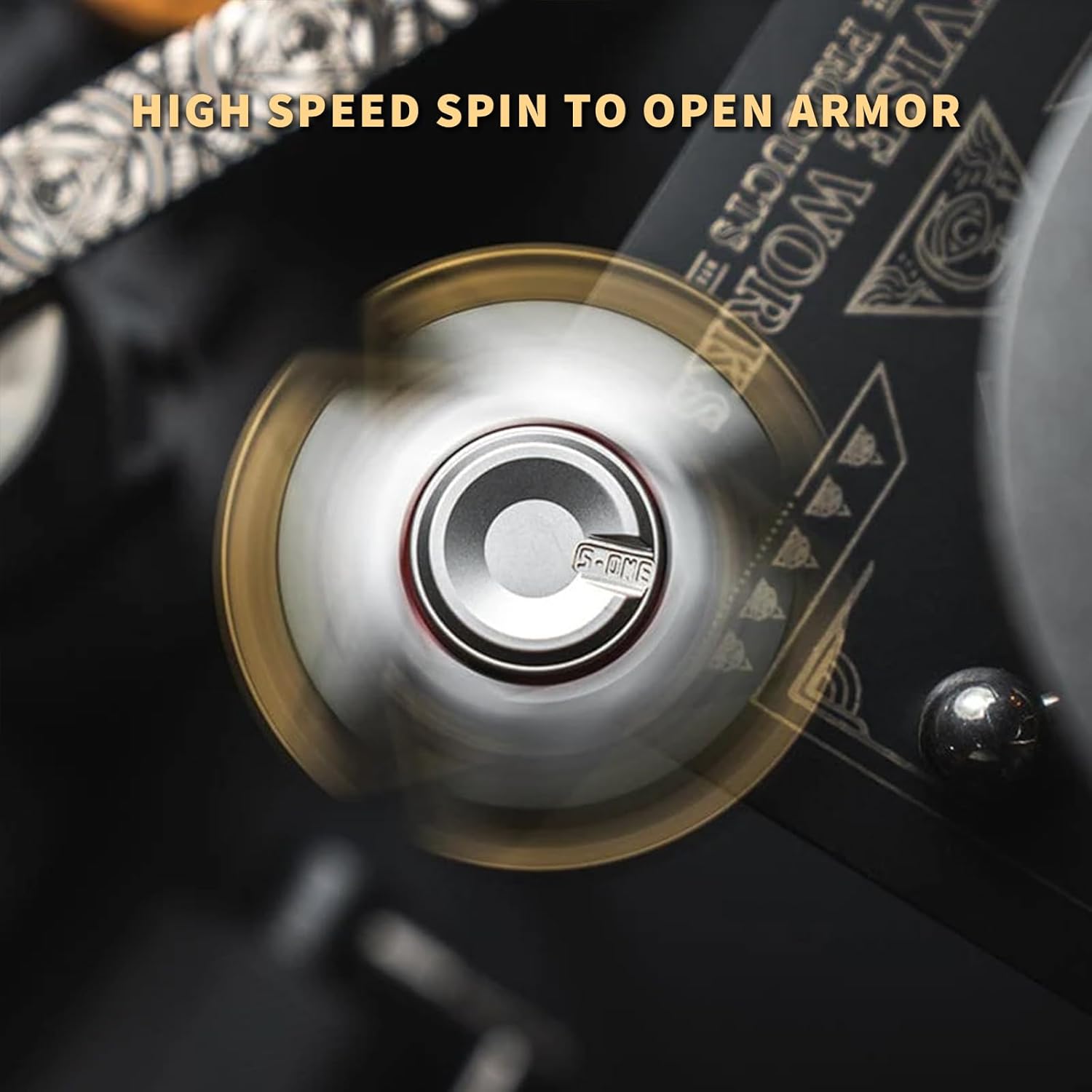 Open Armor Fidget Spinner - Stainless Steel Metal Fidget Spinners for Adults, Ultra-Smooth & Long-Lasting Spin, EDC Fidget Toy Executive Desk Toy for Keep Focus & Stress Relief