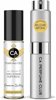 CA Perfume Duo Impression of Millesime Imperial For Women And Men Perfume Layering Set Long Lasting Travel Size EDP + Body Oil Roll-On Bottle 0.27 Fl Oz+0.33 Fl Oz
