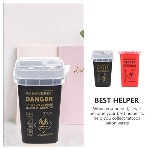 Miniatura 5 de minkissy Con funda, soportes rojos multifunción para tapas, reciclaje de residuos, peligro biológico, cejas, barbero lancets para el hogar,