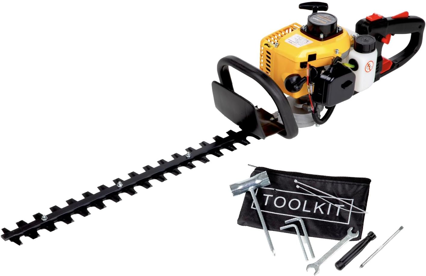 Petrol Hedge Trimmer 23 Inches – 22.5 CC – 2 Stroke Motor – Professional – Double Blade – Steel Blade – Tool for Garden Shrubs Branches