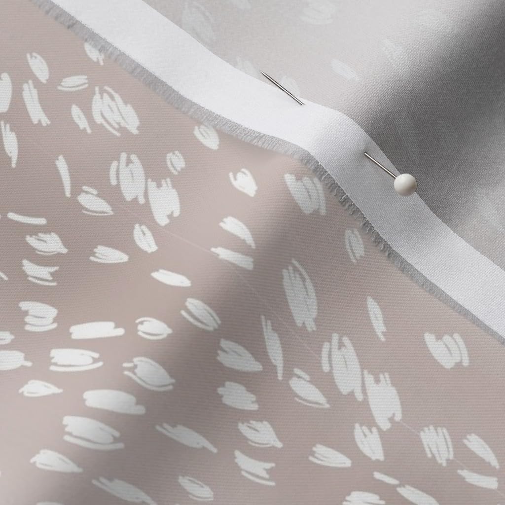 Spoonflower Fabric - Whimsical Deer Woodland Fawn Animal Print Gender Neutral Faux Skin Printed on Organic Cotton Sateen Fabric by The Yard - Sewing Quilting Apparel Home Decor