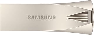 Samsung Clé USB BAR Plus de Type A, 128 Go, 400 Mo/s en lecture, 110 Mo/s en écriture, Clé USB 3.1, résistante aux chocs, champagne argenté, ‎ MUF-128BE3/APC