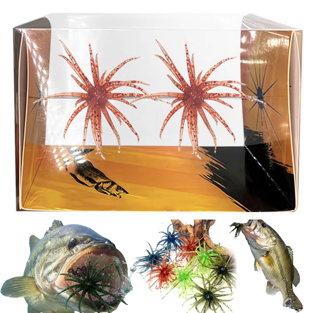 2PCS Bass Fishing Bait - Lure Bait for Black Pits,Soft Sea Urchin Baits,Soft Artificial Sea Urchin Lures for Shore,Trout,River,Lake,Saltwater,Freshwater,Father's Day Fishing Gifts for Men,Fishermen — view 13