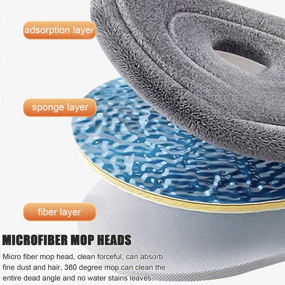 Questo Sistema di Secchio e mocio Girevole a 360° con Doppio Scomparto per Acqua Pulita e Sporca, Ideale per la Pulizia Profonda di Pavimenti e pareti, Include 5 Panni in Microfibra.