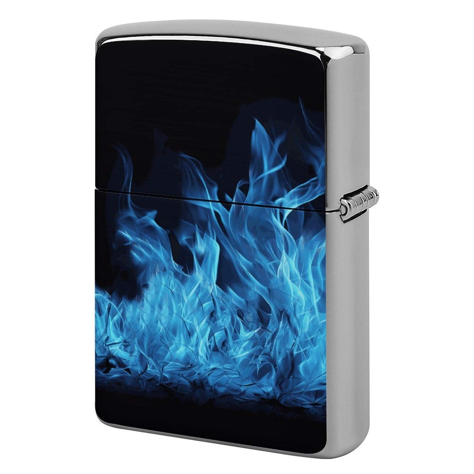 Blue Flame Lighter Case for Men, Personalized Lighter Cover for Valentine's Day Gifts, Flip-Top Lighters Shell for Outdoor, Portable Lighters Protective Sleeve