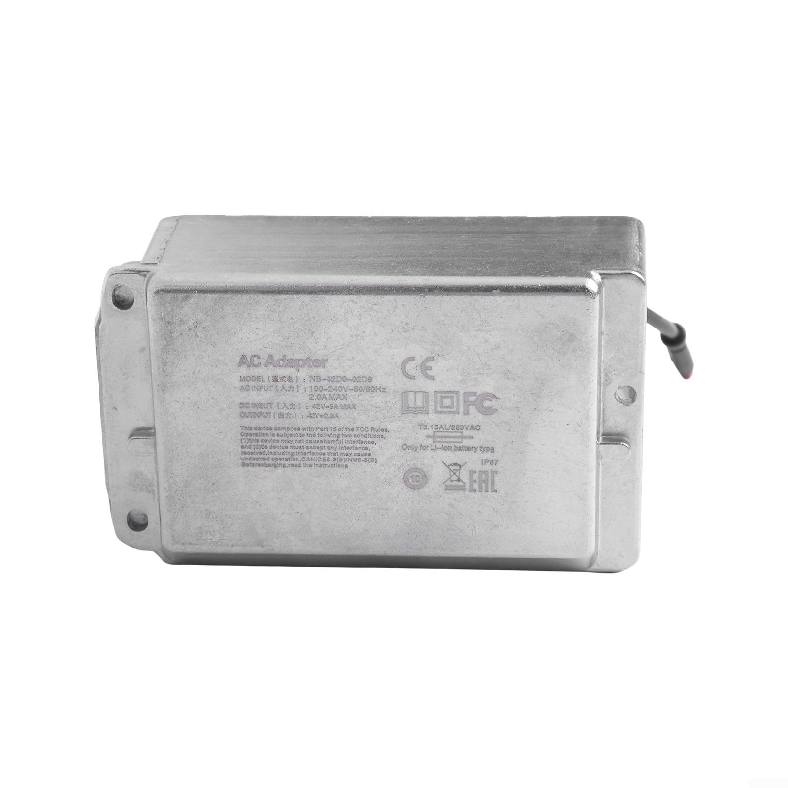 Chargeur intégré pour scooter électrique Ninebot Max G30 - Métal robuste, compact 13 x 8 x 5 cm, léger 680 g, remplacement facile, charge rapide