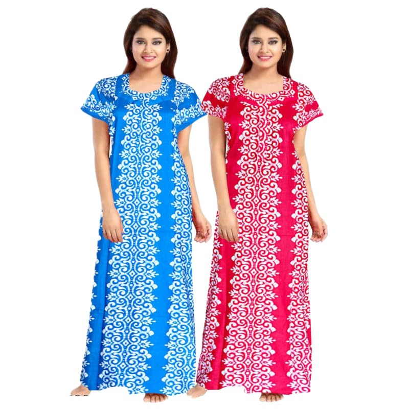 Trikuta Vaishno Latest Trending Women's Cotton Printed Kaftan/Nightgown/Nighty/Maxi-picture-37
