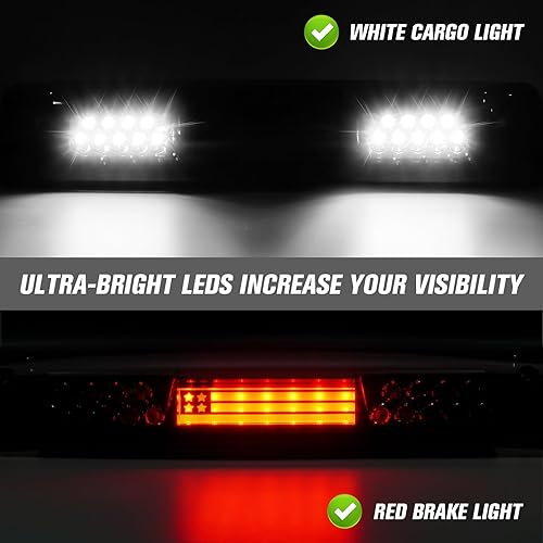 Miniatura 2 de Tercera luz de freno LED para Dodge Ram 1500 2002-2008, para Dodge Ram 2500 3500 2003-2009, lámpara de carga trasera, luz de freno de montaje alto,